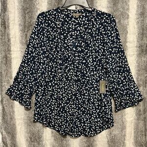 Style&Company Blue and White Floral Top